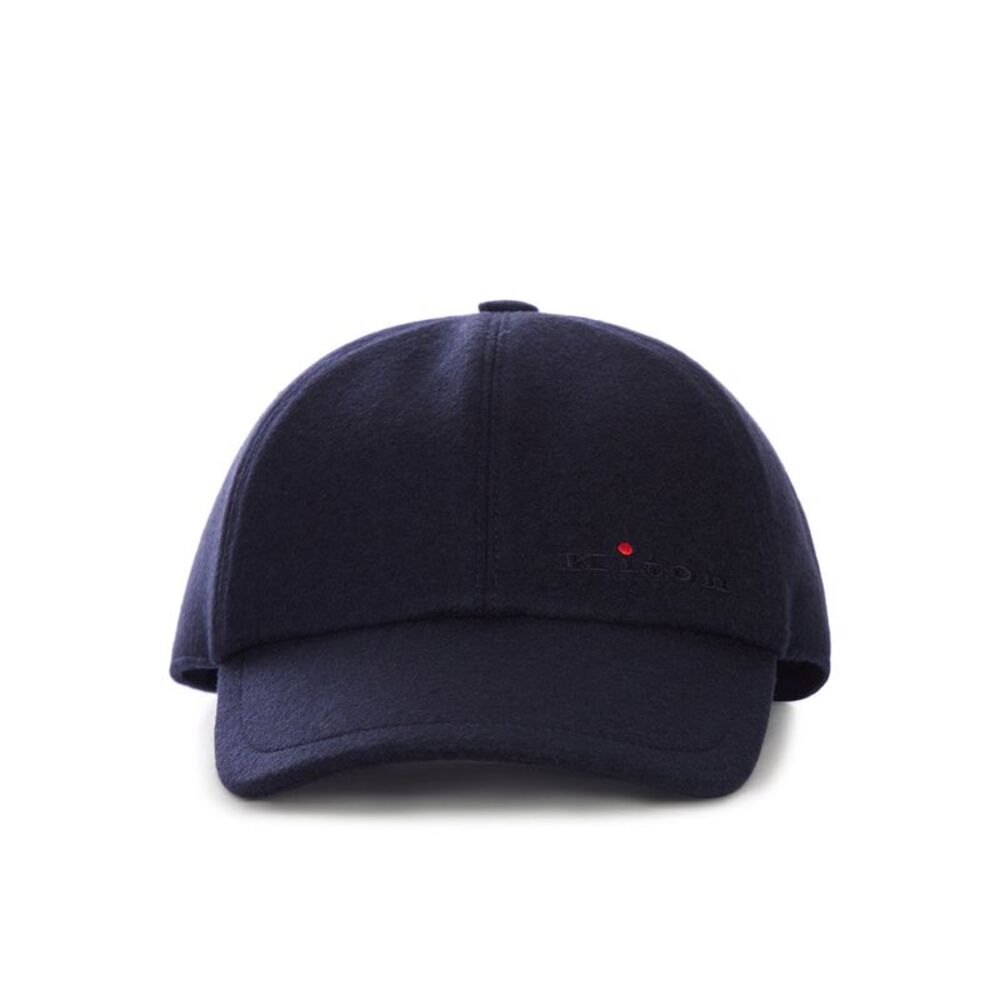Kiton Men Cashmere Baseball Cap With Embroidered Logo